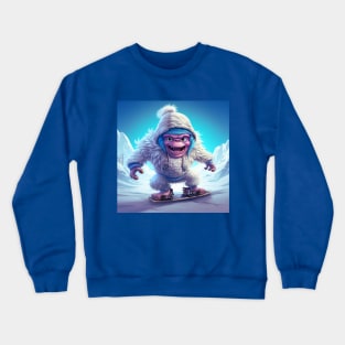 yeti on a snowboard Crewneck Sweatshirt